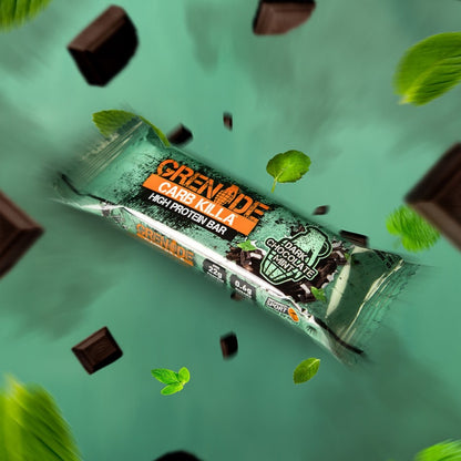 Grenade High Protein Bar Dark Chocolate Mint 60g เกรนเนต โปรตีนบาร์ผสมดากช็อกโกแลตมินทราสเบอร์รี่ ขนมคลีน 60g