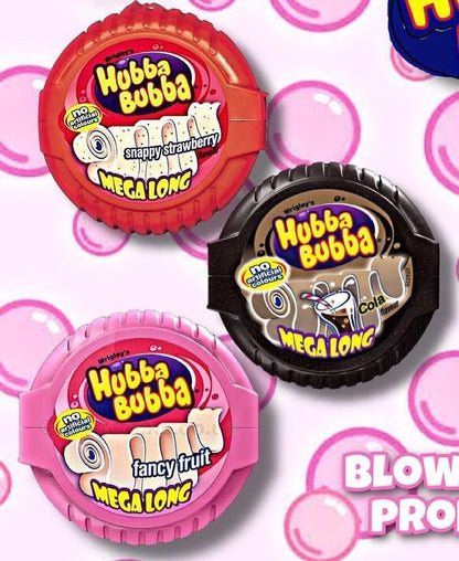 Hubba Bubba Mega Long Snappy Strawberry Flavour Chewing Gum 56g
