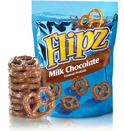 Flipz Milk Chocolate Coated Pretzels 80g ฟลิปซ์ ช็อกโกแลตนมเคลือบ เพรทเซิล 80g