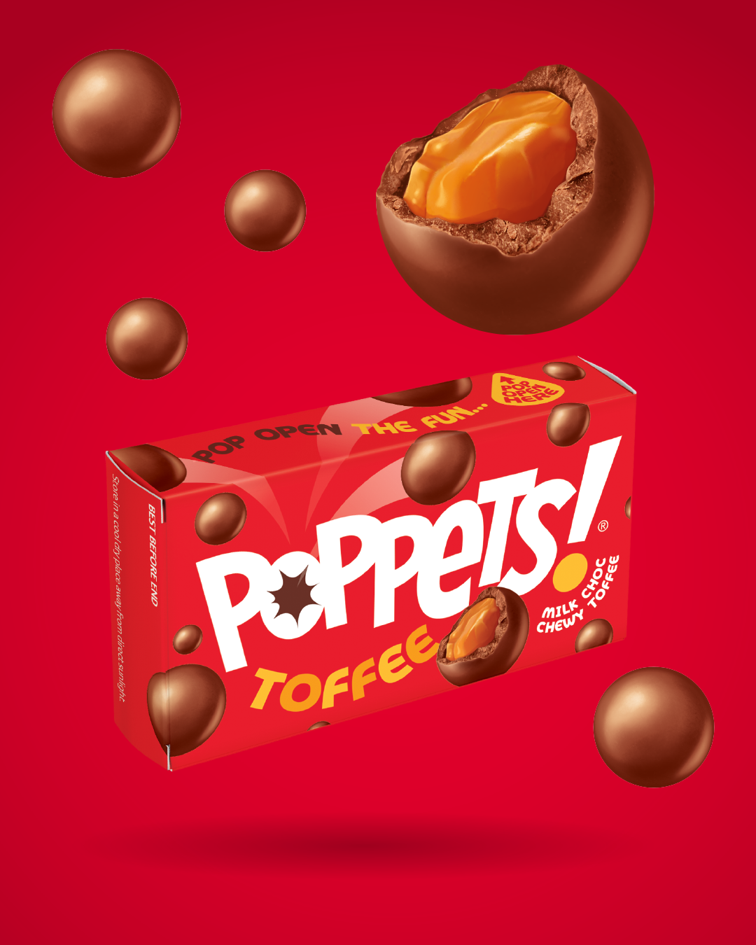 [BestBefore-28Oct2025] Poppets Toffee Milk Choc Coated Chewy Toffee 130g