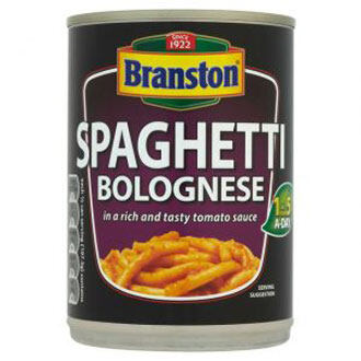 Branston Spaghetti Bolognese 395g แบรนส์ตัน สปาเก็ตตี้โบโลเนสในน้ำซอสมะเขือเทศ 395 กรัม