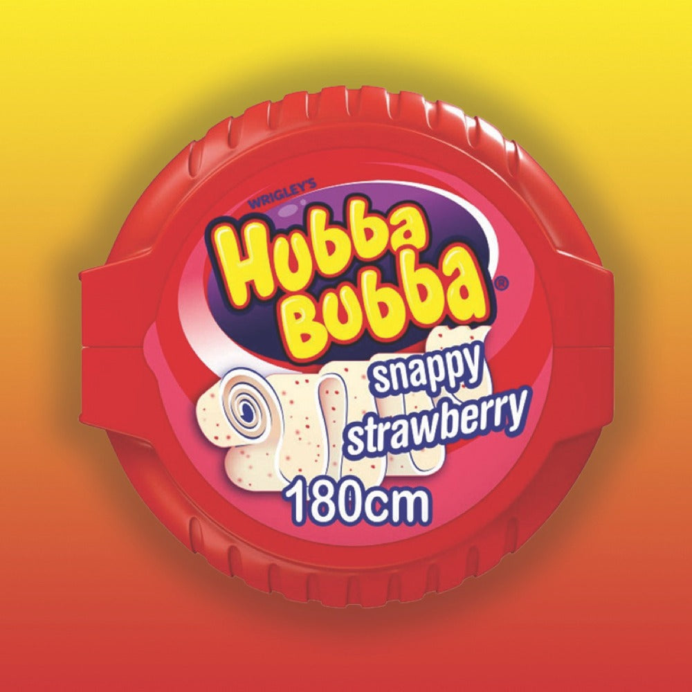 Hubba Bubba Mega Long Snappy Strawberry Flavour Chewing Gum 56g