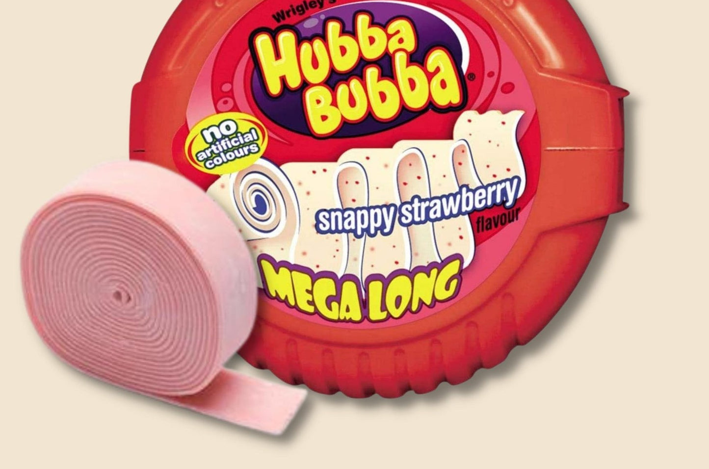 Hubba Bubba Mega Long Snappy Strawberry Flavour Chewing Gum 56g