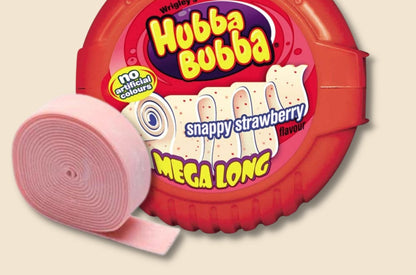 Hubba Bubba Mega Long Snappy Strawberry Flavour Chewing Gum 56g