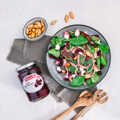 Baxters Baby Beetroot Pickled in Sweet Malt Vinegar 340g แบ็กซ์เตอร์ เบบี้ บีทรูท ดองในน้ำส้มสายชูมอลต์หวาน 340 กรัม