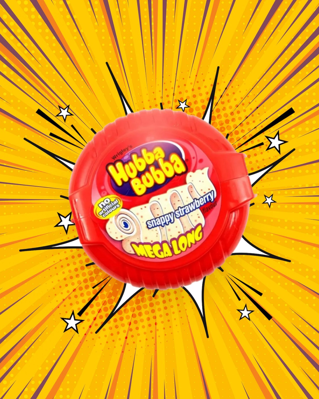Hubba Bubba Mega Long Snappy Strawberry Flavour Chewing Gum 56g