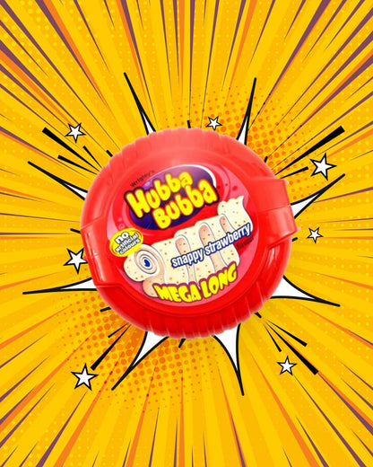 Hubba Bubba Mega Long Snappy Strawberry Flavour Chewing Gum 56g