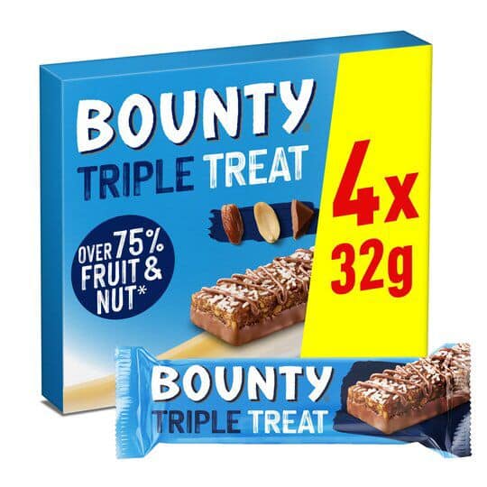 Bounty Triple Treat Fruit, Nut & Chocolate 128g