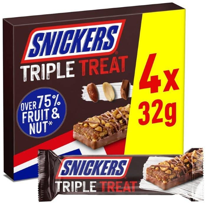 Snickers Triple treat Fruit Nut & chocolate 128g