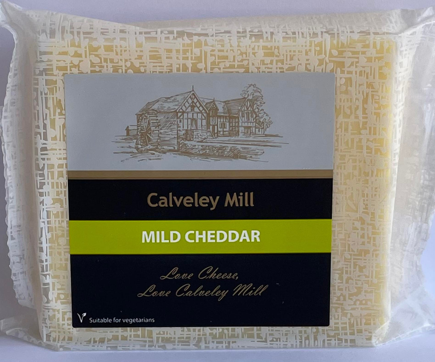 Calvealey Mill White Mild Cheddar Cheese 200g คาลเวลีย์ มิลล์ ไวท์ มายด์ เชดดาร์ เชดดาร์ชีสขาวรสละมุน 200 กรัม