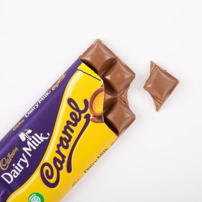 Cadbury Dairy Milk Caramel 180g แคดเบอรี แดรี่มิลค์ ช็อกโกแลตนมสอดไส้คาราเมล 180 กรัม