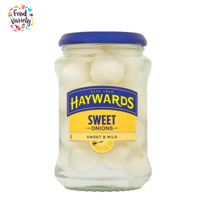 Haywards Sweet Silverskin Onions (Sweet & Mild) 400g หัวหอมดองรสหวาน ในน้ำส้มสายชู 400กรัม