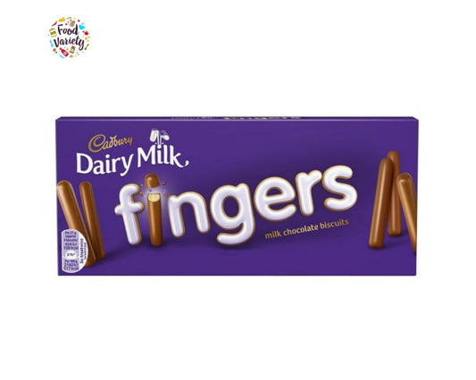 Cadbury Fingers Milk Chocolate Biscuits 114g  แคดเบอรี ฟิงเกอร์ บิสกิตช็อกโกแลตนม 114กรัม