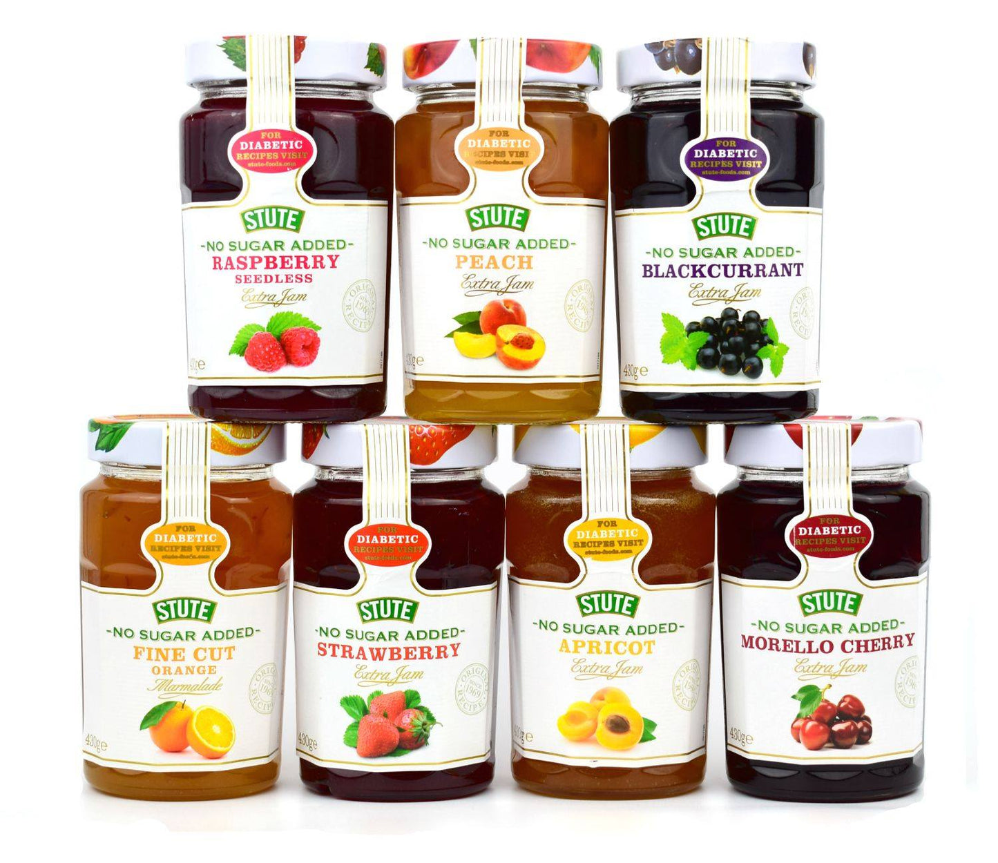 Stute No Sugar Added Peach Jam 430g สตู แยมพีชไม่ใส่น้ำตาล 430 กรัม