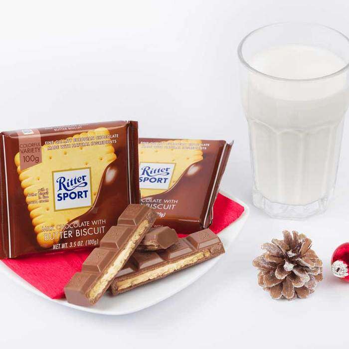 [BestBefore-17-Apr-2025] Ritter Sport Butter Biscuit Chocolate Bar 100g