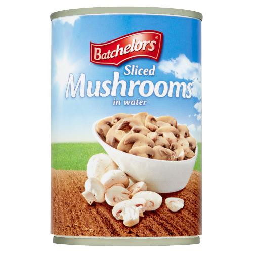 Batchelors Sliced Mushrooms in Water 285g แบทเชอเรอส์ เห็ดสไลด์แช่น้ำ 285กรัม