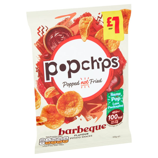 [ Best Before 19-Jan-25] POPCHIPS BBQ Flavor Potaoto Snacks 50G ป๊อปชิปส์ รสบาร์บีคิว 50กรัม