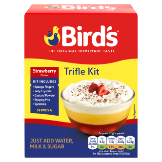 Bird's Trifle Kit Strawberry Flavour 141g เบิร์ดส ขนม ไทรเฟิล คิทรส สตรอเบอร์รี่