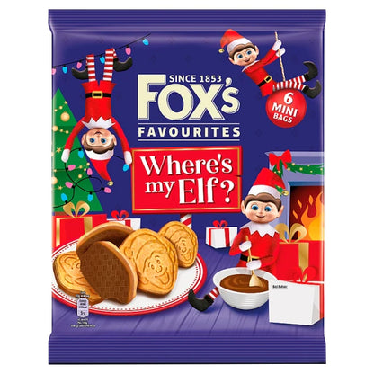 [Best Before 1/Jun/2024]Fox's Favourites Where's My Elf? Chocolate Biscuits 6X20g ฟ็อกส์ ช็อกโกแลตบิสกิต รุ่นแวน์ มาย เอลฟ์ 6X20กรัม