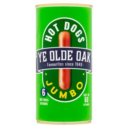 Ye Olde Oak Premium Jumbo Hot Dogs 560g  เยโอลด์โอ๊คพรีเมี่ยมจัมโบ้ ฮอทด็อก ไส้กรอกพร้อมทานในกระป๋อง 560กรัม