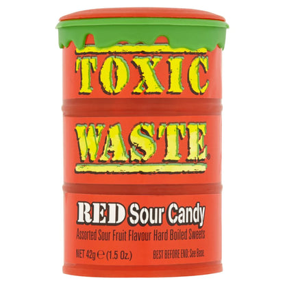 Toxic Waste Red Drum Extreme Sour Candy 42g ขยะพิษ กลองแดง ลูกอมรสเปรี้ยวมาก 42 กรัม