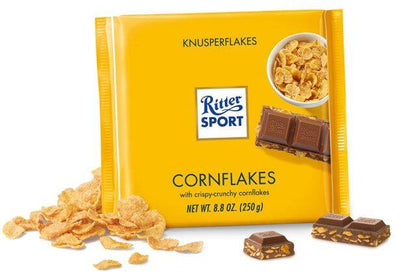 Ritter Sport Chocolate with Cornflakes Chocolate Bar 100g ริทเทอร์ สปอร์ตช็อกโกแลตรสคอร์นเฟลก 100g