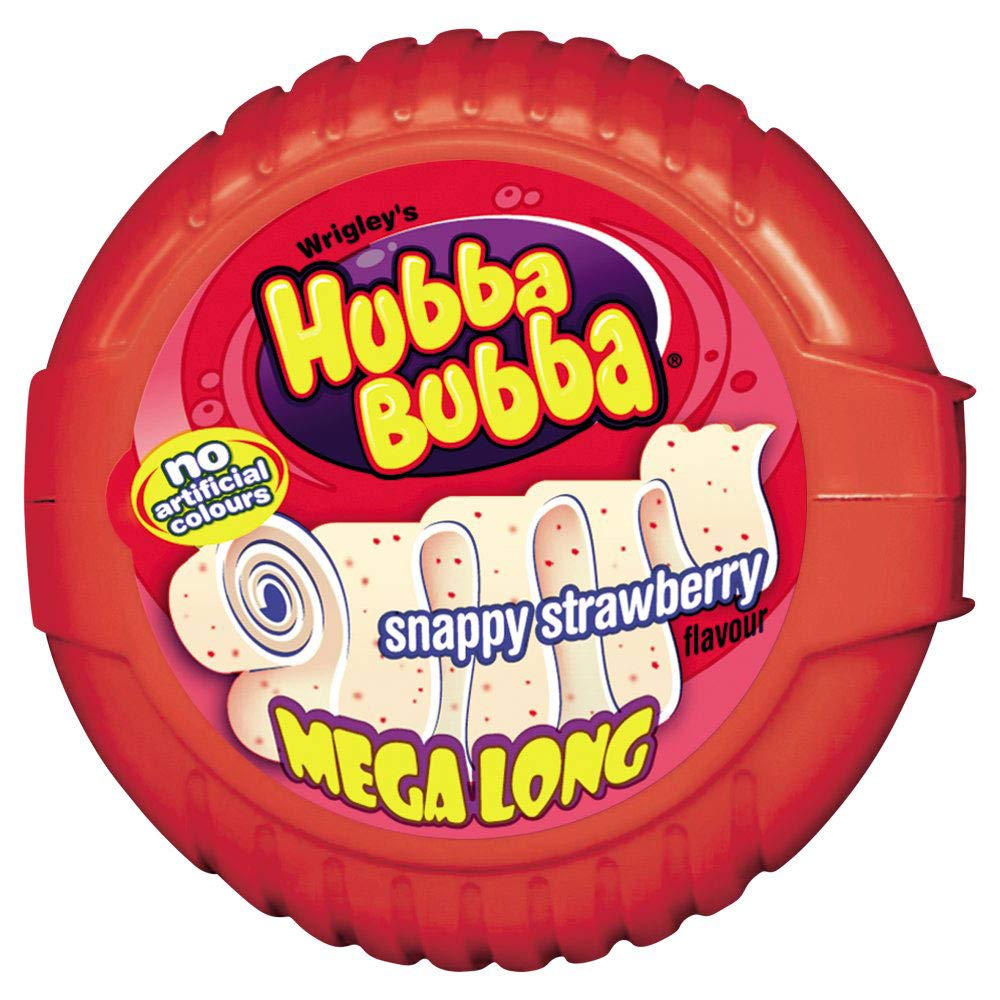 Hubba Bubba Mega Long Snappy Strawberry Flavour Chewing Gum 56g ฮับบา บับบ้า เมก้า ลอง สแนปปี้ รสสตรอเบอร์รี่หมากฝรั่ง 56 กรัม