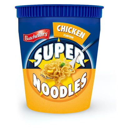 Batchelors Super Noodle Pots Chicken 75G แบตเชอเลอร์ ซุปเปอร์ แบบถ้วยพลาสติกรสก๋วยเตี๋ยวไก่ 75 กรัม