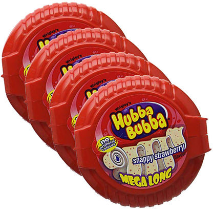 Hubba Bubba Mega Long Snappy Strawberry Flavour Chewing Gum 56g ฮับบา บับบ้า เมก้า ลอง สแนปปี้ รสสตรอเบอร์รี่หมากฝรั่ง 56 กรัม