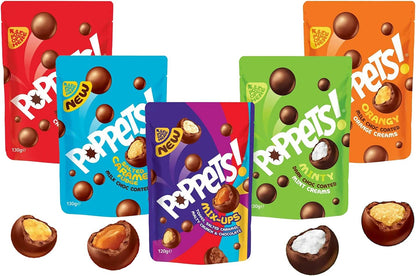 [Bestbefore-27-Mar-2025] Poppets Milk Chocolate Coated Salted Caramel Fudge Pouch 130g