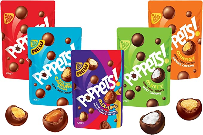 [BestBefore-28Oct2025] Poppets Toffee Milk Choc Coated Chewy Toffee 130g