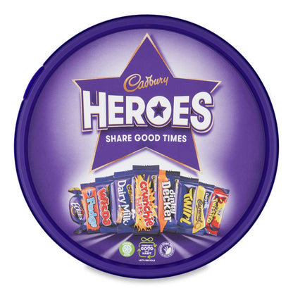 Cadbury Heroes Chocolate Carton 550g แคดเบอรี ฮีโร่ ช็อกโกแลตนมรวมรส แบบกล่อง 550กรัม