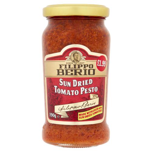 Filippo Berio Sun Dried Tomato Pesto 190 ml ฟิลิปโป เบริโอ เพสโต้มะเขือเทศอบแห้ง 190 มล