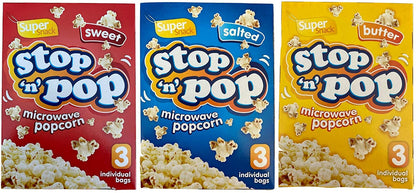 Stop ‘n’ Pop Sweet Popcorn 85g x 3 Bags (255g) สต็อป แอนด์ ป๊อป ข้าวโพดคั่วหวาน [85 กรัม x 3 ซอง] 255 กรัม