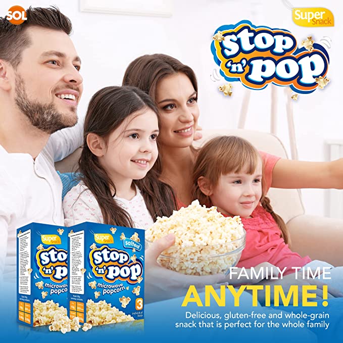 Stop ‘n’ Pop Salted Popcorn 85g x 3 Bags (255g)