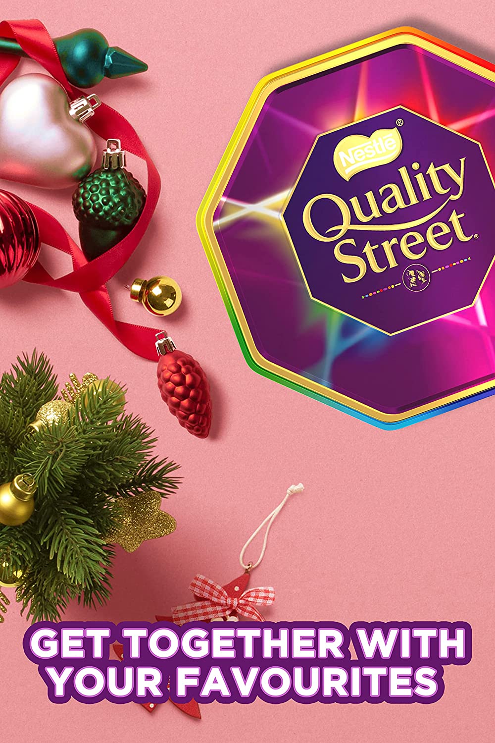 Nestle Quality Street Tin 871g เนสท์เล่ ควอลิตี้ สตรีท ช็อกโกแลตและท็อปฟี่รวมรส แบบกระป๋อง 871กรัม