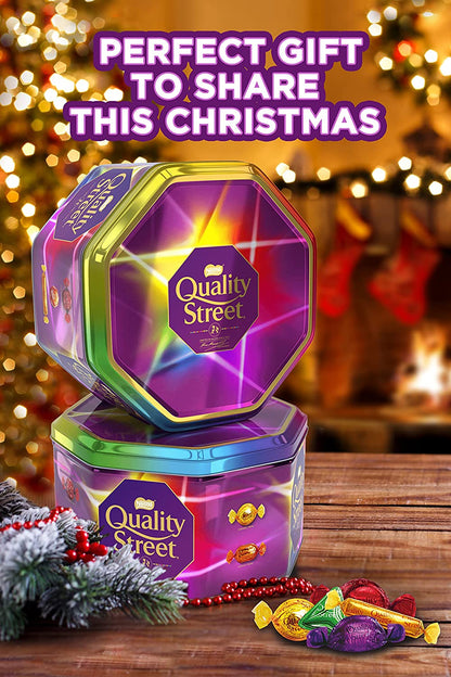 Nestle Quality Street Tin 871g เนสท์เล่ ควอลิตี้ สตรีท ช็อกโกแลตและท็อปฟี่รวมรส แบบกระป๋อง 871กรัม