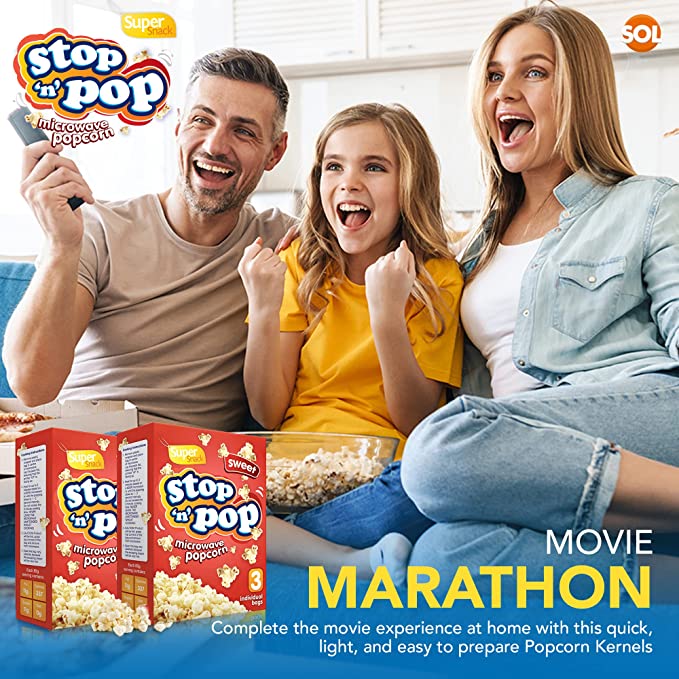 Stop ‘n’ Pop Sweet Popcorn 85g x 3 Bags (255g) สต็อป แอนด์ ป๊อป ข้าวโพดคั่วหวาน [85 กรัม x 3 ซอง] 255 กรัม