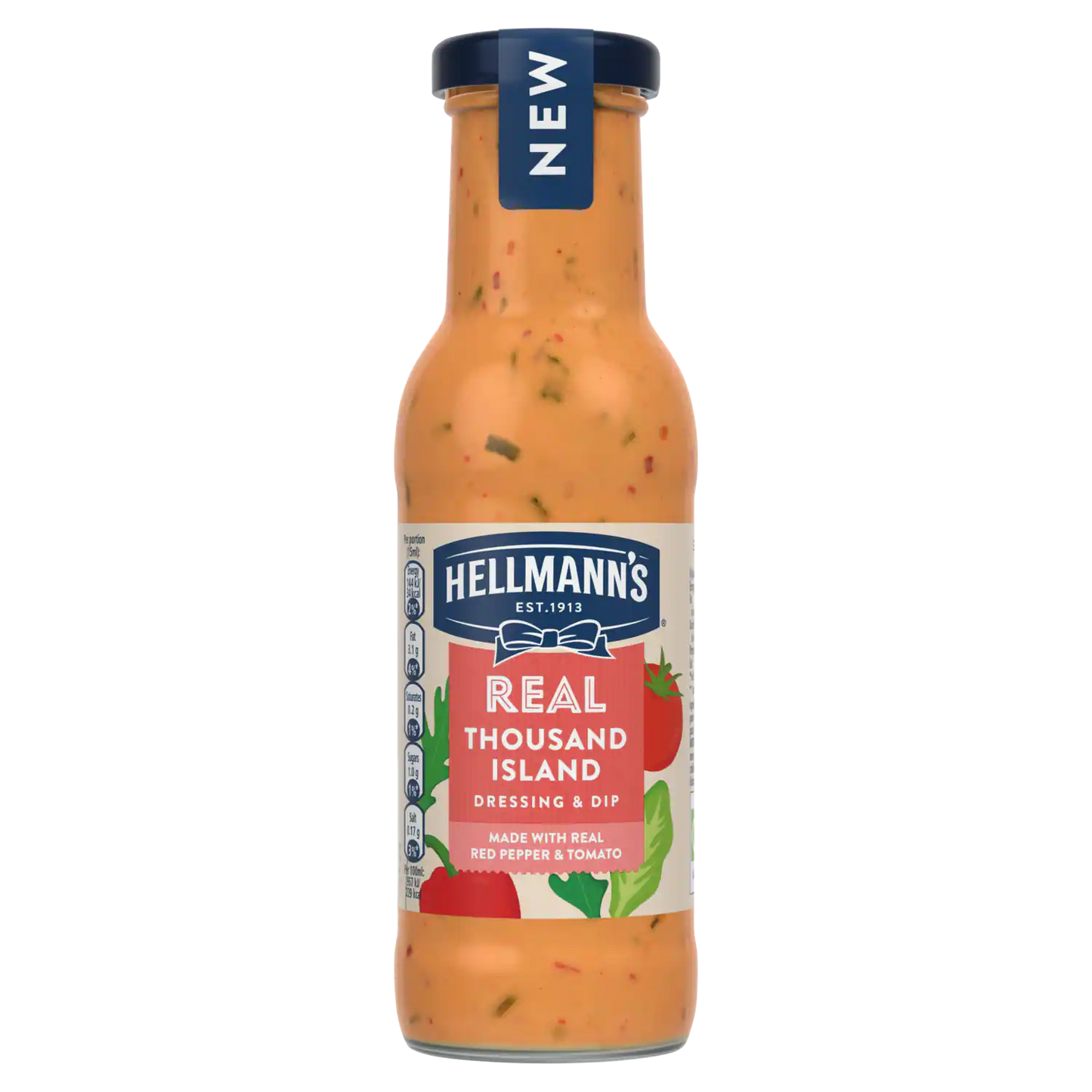 Hellmann’s Real Thousand Island Dressing & Dip 250ml น้ำสลัดเฮลมันน์ เรียลเทาวซั่นไอแลนด์เดสซิ่งแอนแอนดิป 250ml