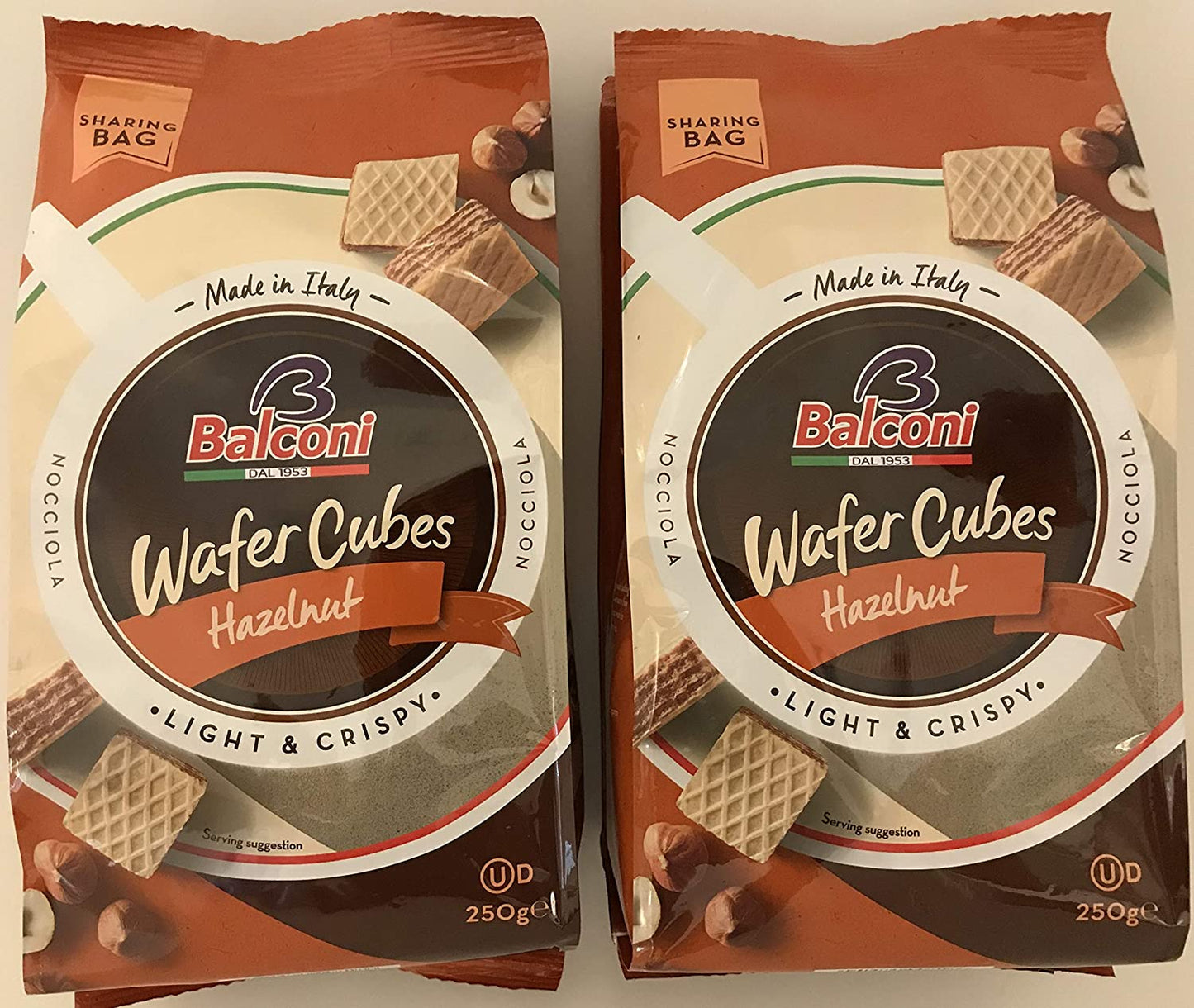 Balconi Wafer Hazelnut Cubes Crispy 250G
