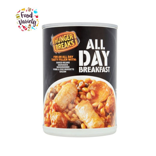 Hunger Breaks All Day Breakfast 395g ฮังเกอร์ เบรคส์ ออล เดย์ อาหารเช้าแบบกระป๋อง 395 กรัม