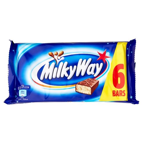 Milky Way 6 Bars 129g มิลค์กี้เวย์ ช็อกโกแลตนมสอดไส้ครีม บรรจุ 6 แท่ง 129กรัม