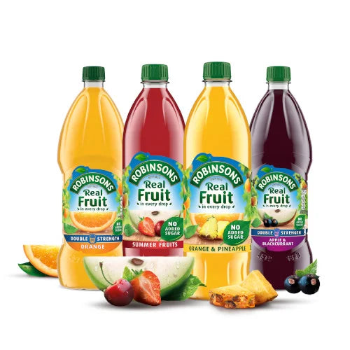 Robinsons Double Strength Apple & Blackcurrant 1 litre โรบินสัน เพิ่มความแรงสองเท่าของแอปเปิ้ลและแบล็คเคอแรนท์ 1 ลิตร