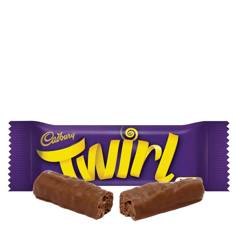 Cadbury Twirl 5 Bars 107.5g แคดเบอรี ทเวร์ล ช็อกโกแลตนม 5แท่ง 107.5 กรัม