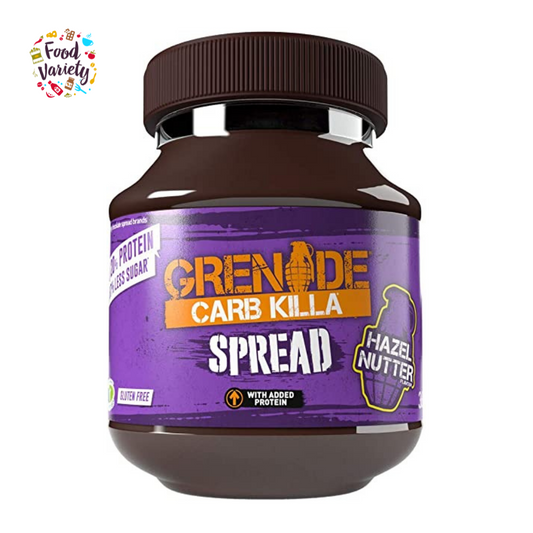 Grenade Carb Killa Protein Spread Hazel Nutter 360g ช็อกโกแลตทาขนมปังผสมถั่วเฮเซลนัทและเวย์โปรตีน 360กรัม