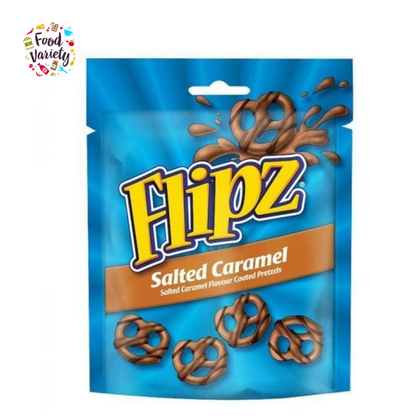 Flipz Salted Caramel Flavour Coated Pretzels 90g ฟลิปซ์ เพรทเซลเคลือบรสเค็มคาราเมล 90g