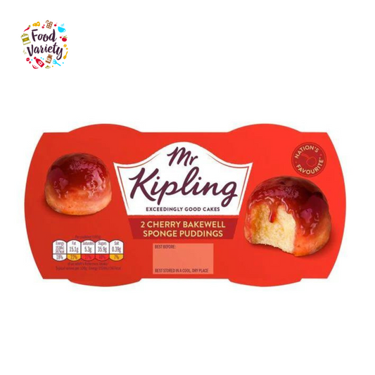 Mr Kipling Cherry Bakewell Sponge Pudding 2X95g มิสเตอร์คิปลิง เชอร์รี่ เบคเวลล์   สปันจ์ พุดดิ้ง   2X95g