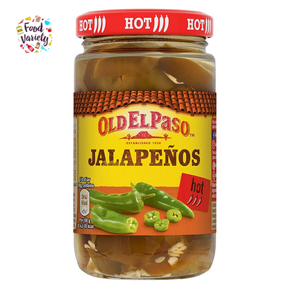 Old El Paso Sliced Green Jalapenos 215g โอลด์ เอล พาโซ พริกฮาลาเปนโยสไลด์ 215กรัม