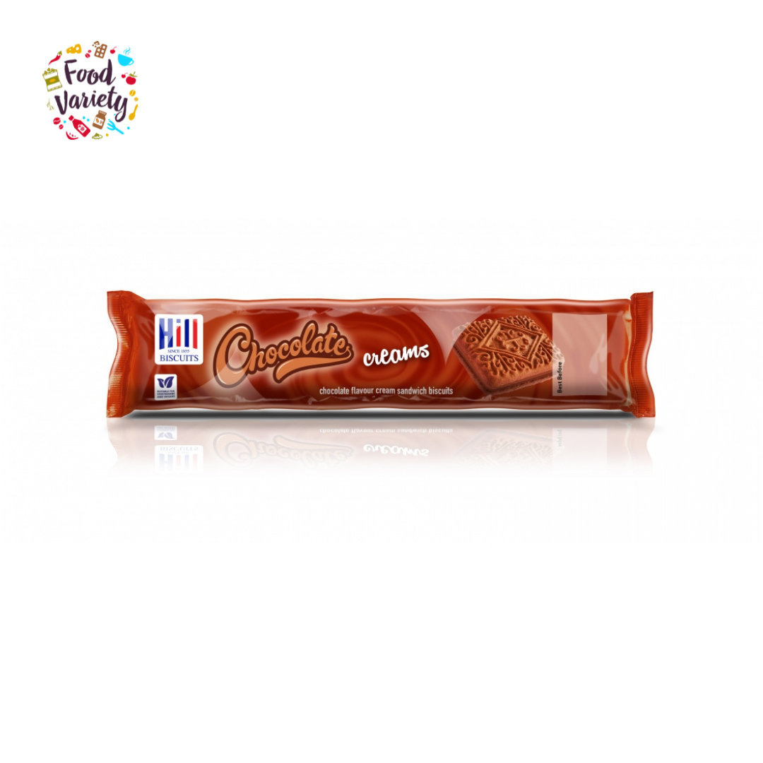 Hill Chocolate Creams Sandwich Biscuits 150g ฮิล แซนวิชบิสกิต สอดไส้ช็อกโกแลต 150กรัม