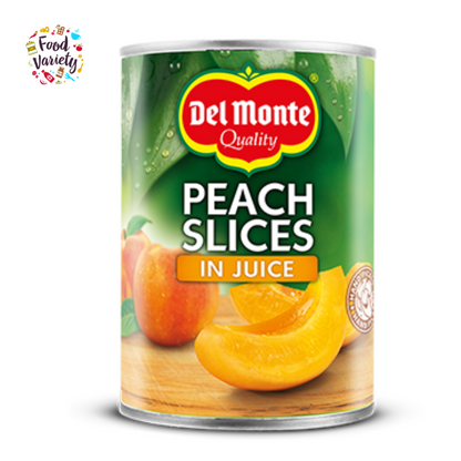 Del Monte Quality Peach Slices in Juice 425g เดล มอนเต ลูกพีชสไลซ์ในน้ำผลไม้ 425g